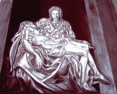 Painting titled "La Pietà-Grazie di…" by Madoner, Original Artwork, Oil