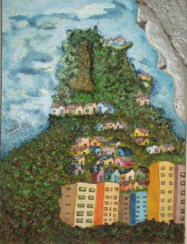 Peinture intitulée "Morro do Timbau-Cri…" par Madrileide Raquel, Œuvre d'art originale, Huile