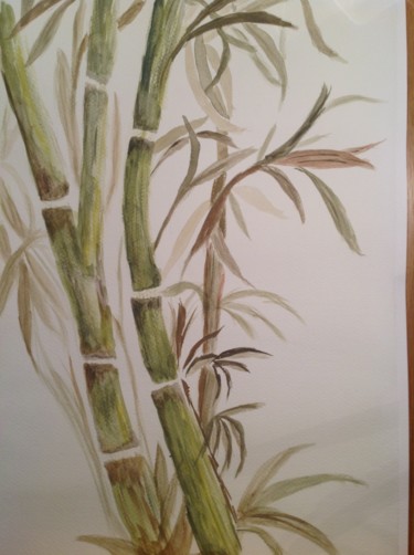 Pintura intitulada "Les bambous.jpg" por Mady Mosbeux, Obras de arte originais