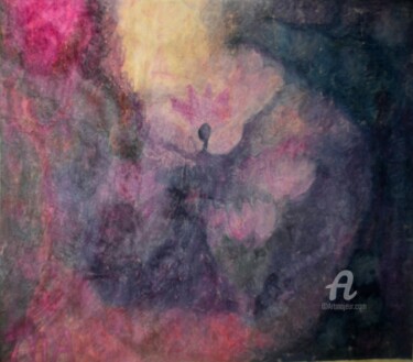 Painting titled "Lady of the Lotus L…" by Mariska Ma Veepilaikaliyamma, Original Artwork, Pigments