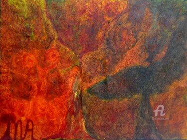 Картина под названием "Neem Tree Goddess D…" - Mariska Ma Veepilaikaliyamma, Подлинное произведение искусства, Пигменты