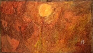 Painting titled "Magickal Full Moon…" by Mariska Ma Veepilaikaliyamma, Original Artwork, Pigments