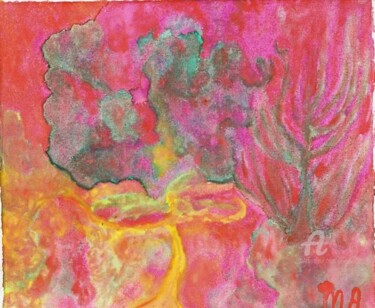 Картина под названием "Flame of the Forest…" - Mariska Ma Veepilaikaliyamma, Подлинное произведение искусства, Масло