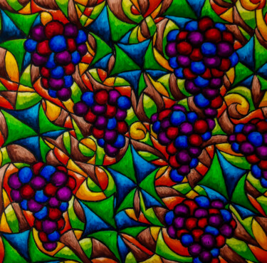 Картина под названием "Vine and Branches 3" - Maehr, Подлинное произведение искусства, Масло Установлен на Деревянная рама д…