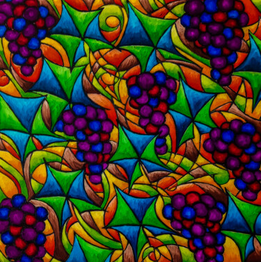Картина под названием "Vine and Branches 5" - Maehr, Подлинное произведение искусства, Масло Установлен на Деревянная рама д…