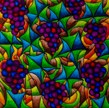 Картина под названием "Vine and Branches 7" - Maehr, Подлинное произведение искусства, Масло Установлен на Деревянная рама д…