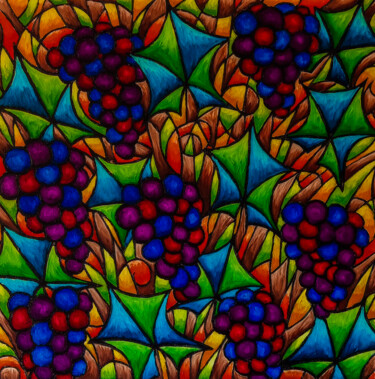Картина под названием "Vine and Branches 8" - Maehr, Подлинное произведение искусства, Масло Установлен на Деревянная рама д…