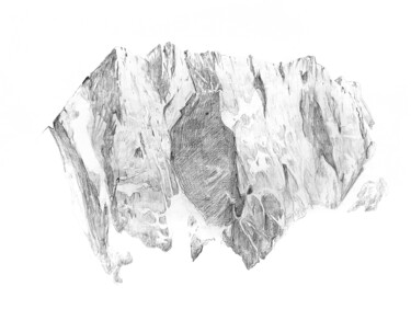 Dessin intitulée "Montagne 03" par Maël Canonne, Œuvre d'art originale, Graphite