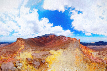 Arts numériques intitulée "Volcanique #1" par Maël Bathfield, Œuvre d'art originale, Peinture numérique