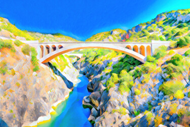 Arts numériques intitulée "Double Bridge" par Maël Bathfield, Œuvre d'art originale, Peinture numérique