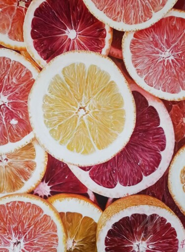 Painting titled "Citrus" by Maëlle Valantin, Original Artwork, Acrylic