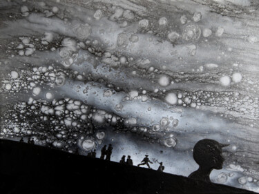 Картина под названием "COSMOS" - Maen Duppa, Подлинное произведение искусства, Акрил Установлен на Деревянная рама для носил…