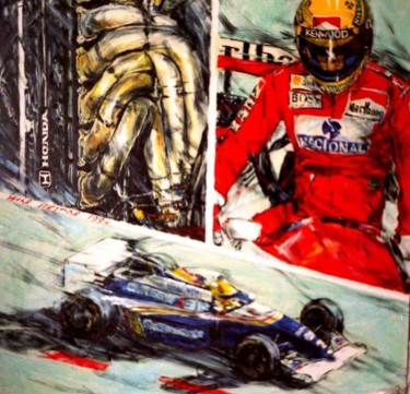 Painting titled "Ayrton Senna" by Ilia Petrov, Original Artwork