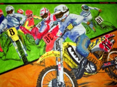 Pittura intitolato "Moto cross" da Ilia Petrov, Opera d'arte originale