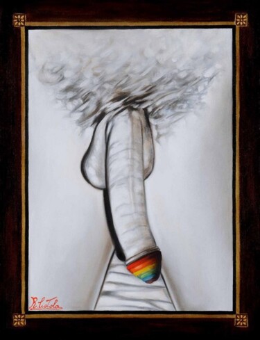 Il fallo bianco Pintura titulada "Il fallo bianco" por Raffaele Ciotola, Obra de arte original, Oleo
