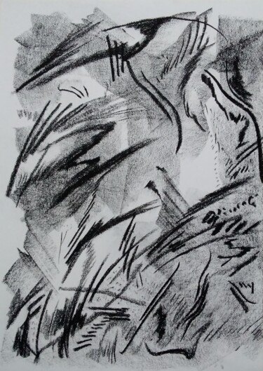 Drawing titled "Subconscients" by Maeva J., Original Artwork, Chalk