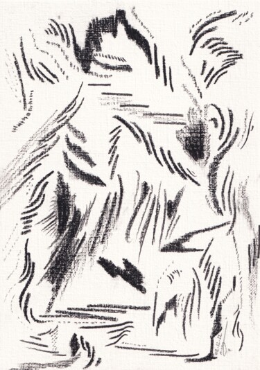 Dibujo titulada "Escales" por Maeva J., Obra de arte original, Carbón