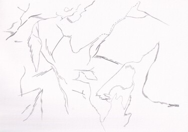 Drawing titled "Âmes" by Maeva J., Original Artwork, Graphite