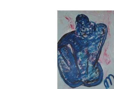 Peinture intitulée "blue woman" par Maevy, Œuvre d'art originale
