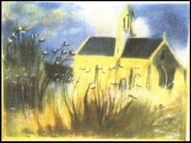 Painting titled "chapelle en ruine" by Maevy, Original Artwork, Oil