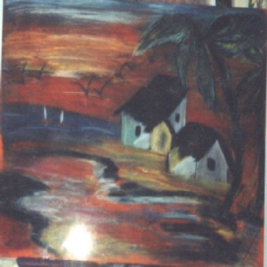 Peinture intitulée "paysage de reve" par Maevy, Œuvre d'art originale, Autre