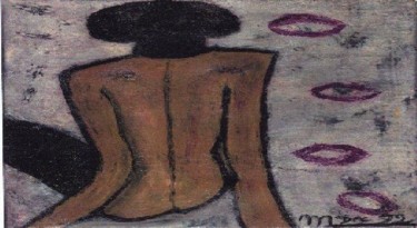 Pintura intitulada "femme aux baisers" por Maevy, Obras de arte originais, Óleo