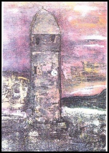 Painting titled "citadelle" by Maevy, Original Artwork, Oil