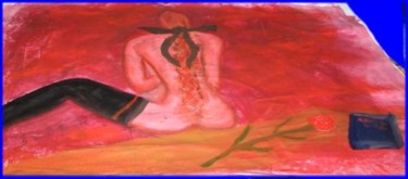 Painting titled "sensuelle rouge" by Maevy, Original Artwork, Oil