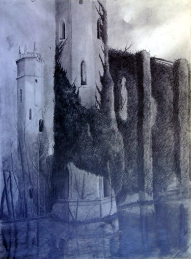 Drawing titled "l'usine-fantastique…" by Gilbert Foing, Original Artwork, Graphite
