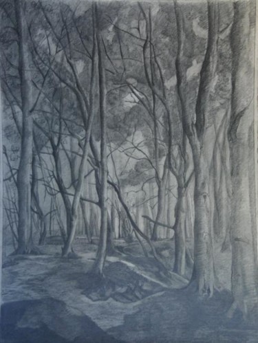 Painting titled "Forêt" by Gilbert Foing, Original Artwork