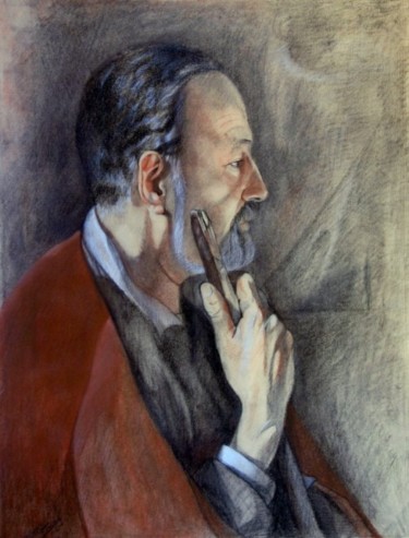 Disegno intitolato "Monsieur Berton" da Gilbert Foing, Opera d'arte originale
