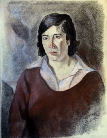 Zeichnungen mit dem Titel "portrait de femme" von Gilbert Foing, Original-Kunstwerk, Andere