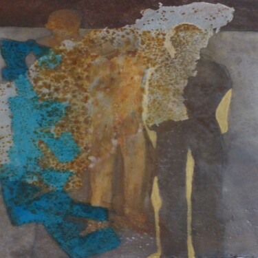 Painting titled "sans titre 2021/1" by Eve Domy, Original Artwork, Pigments Mounted on Wood Stretcher frame