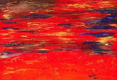 Painting titled "After sunset 2" by Mag Blue, Original Artwork, Acrylic