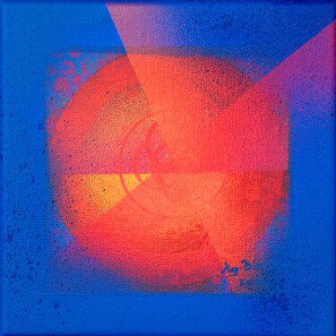 Schilderij getiteld "Earth Rhythm 3" door Mag Blue, Origineel Kunstwerk, Acryl Gemonteerd op Frame voor houten brancard
