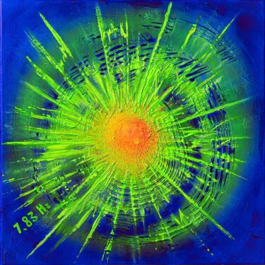 Malerei mit dem Titel "Earth's Pulse 1" von Mag Blue, Original-Kunstwerk, Acryl Auf Keilrahmen aus Holz montiert