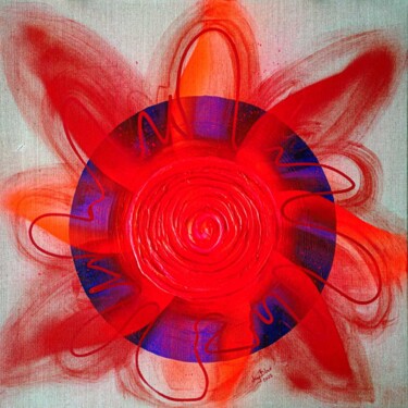 Painting titled "Energy Center - Root" by Mag Blue, Original Artwork, Acrylic Mounted on Wood Stretcher frame