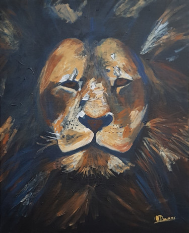 Painting titled "lion.jpg" by Maggy Daunas, Original Artwork, Acrylic