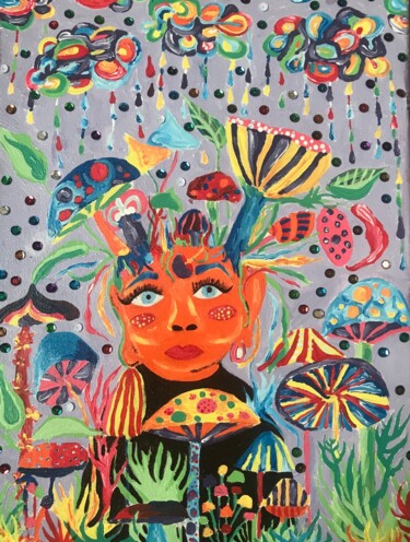 Peinture intitulée "Hallucination" par Magagoto, Œuvre d'art originale, Acrylique