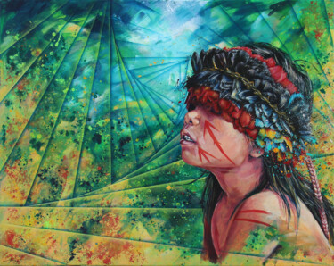 제목이 "Arutan"인 미술작품 Magali Angot (Mangot)로, 원작, 아크릴 나무 들것 프레임에 장착됨