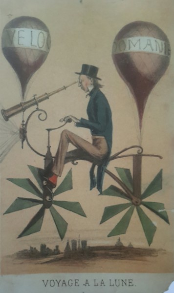 Dessin intitulée "velo-volant-1870-hu…" par Balaya, Œuvre d'art originale