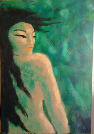 Painting titled "FemmAsia" by Magali Doche (Magali Créative), Original Artwork, Acrylic
