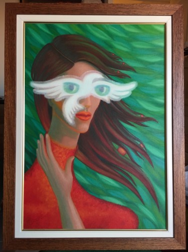 Painting titled "Esprit" by Magali Doche (Magali Créative), Original Artwork, Acrylic Mounted on Wood Stretcher frame