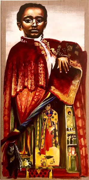 Painting titled "Tafari Makonnen" by Magali Laure Tissier, Original Artwork, Oil
