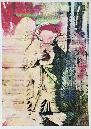 Estampas & grabados titulada "No Head Angel" por Marcelle Delacité, Obra de arte original, Tinta