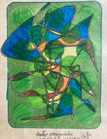 Disegno intitolato "Another green parad…" da Marcelle Delacité, Opera d'arte originale, Inchiostro