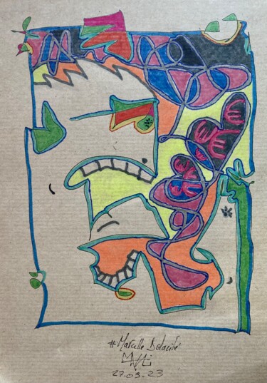 Dibujo titulada "Analogik Draw Wind" por Marcelle Delacité, Obra de arte original, Rotulador