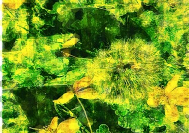 Digitale Kunst mit dem Titel "Jaune Vert" von Marcelle Delacité, Original-Kunstwerk, Manipulierte Fotografie