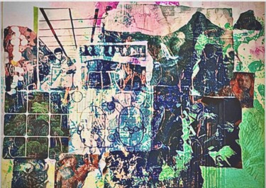 Estampas & grabados titulada "Collage amélioré 2" por Marcelle Delacité, Obra de arte original, Pintura Digital