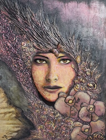 Pintura intitulada "Violetta" por Magali Miro, Obras de arte originais, Acrílico Montado em Armação em madeira